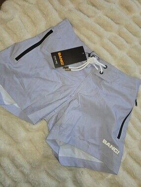 Bang! Body Tech [Men XS] Swim Shorts Periwinkle Blue Pockets Drawstring NWT